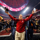 University of Alabama head coach Nick Saban celebrates the Crimson Tide’s victory over the Georgia Bulldogs in overtime to win the CFP National Championship at Mercedes-Benz Stadium on Jan. 8, 2018, in Atlanta.